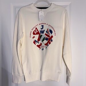 BNWT Men’s Jack Wills Oakes graphic sweatshirt — Vintage White — Size XS